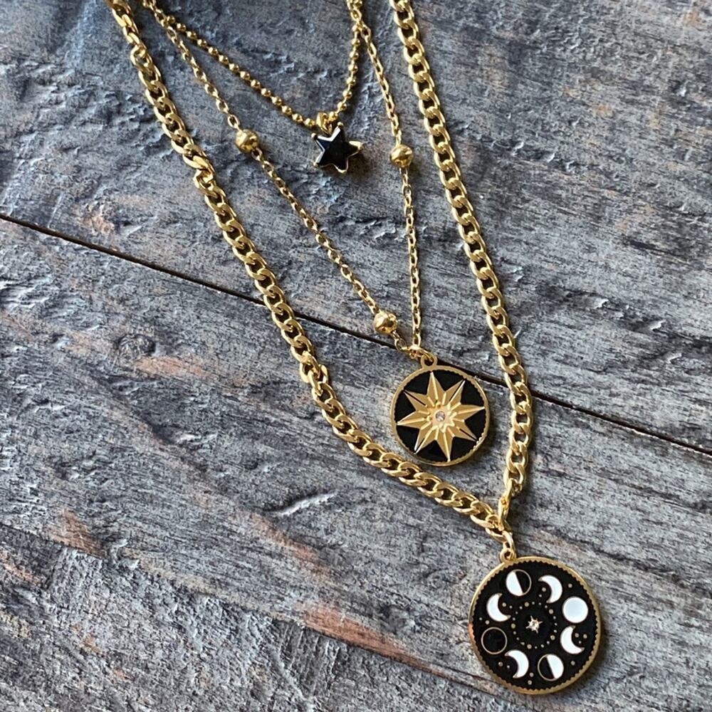NEW Moon Phases Triple Strand Necklace - Picture 5 of 10